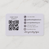 Elegante Paarse Makelaar QR-code Visitekaartje (Achterkant)