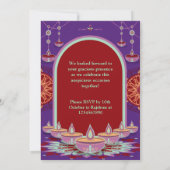 Elegante paarse mandala Diwali Festival of Lights Kaart (Achterkant)