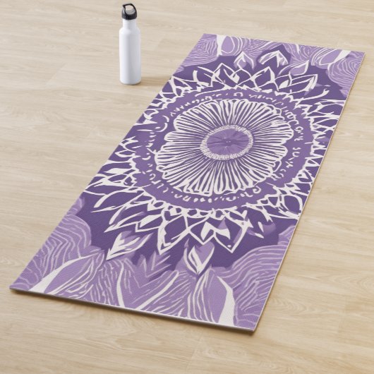 **Elegante Paarse Mandala Yoga Mat (In situ)