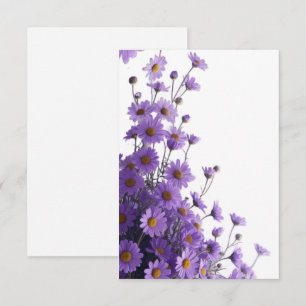 Elegante paarse margrietwaterval op dromerige lave bedankkaart