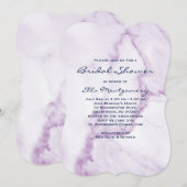 Elegante Paarse Marmeren Bruidsdouche Uitnodiging (Voorkant / Achterkant)