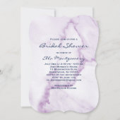 Elegante Paarse Marmeren Bruidsdouche Uitnodiging (Voorkant)