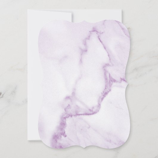 Elegante Paarse Marmeren Bruidsdouche Uitnodiging (Achterkant)
