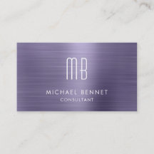 Elegante Paarse Metallic Monogram Adviseur