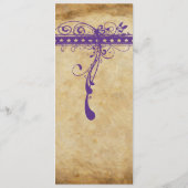 Elegante Paarse Middeleeuwse Renaissance Trouwmenu Menu (Achterkant)