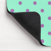 Elegante paarse mint polka stippen muismat (Hoek)