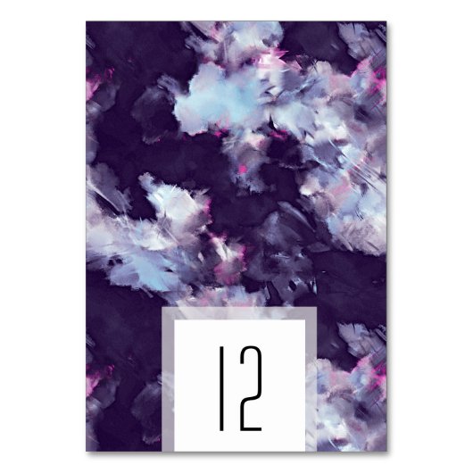 Elegante Paarse moderne borstelslag bruiloft Kaart (Voorkant)