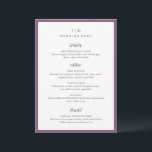 Elegante Paarse Monogram Moderne bruiloft Menu<br><div class="desc">Moderne huwelijksmenu's met een schoon ontwerp met serif- en scriptlettertypen.</div>