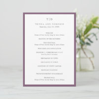 Elegante Paarse Monogram Moderne Trouwdag