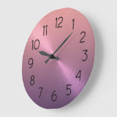 Elegante paarse naar roze ombré gradiënt grote klok (Hoek)