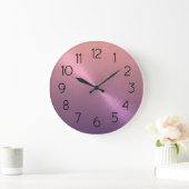 Elegante paarse naar roze ombré gradiënt grote klok (Huis)