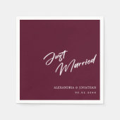 Elegante Paarse net getrouwd aangepaste bruiloft s Servet (Voorkant)