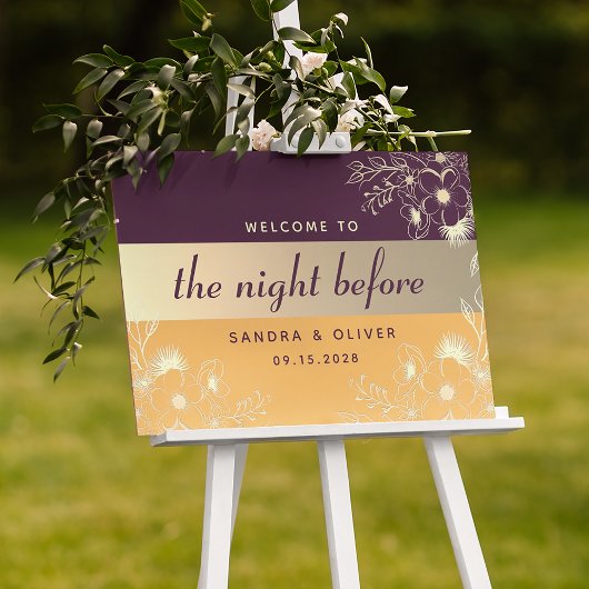 Elegante Paarse Oefenavond Welcome Poster