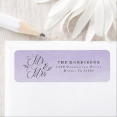 Elegante Paarse Ombre Waterverf | Bruiloft Etiket (Insitu)