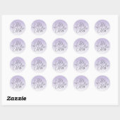 Elegante Paarse Ombre Waterverf | Trouwstickers Ronde Sticker (Vel)
