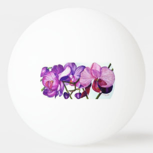 Elegante Paarse Orchidee Bloem Tafeltennistafel Pingpongbal
