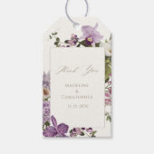 Elegante Paarse Orchidee Bloemen bruiloft Dank u Cadeaulabel (Voorkant)