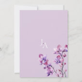 Elegante Paarse Orchidee Huwelijk Kaart (Achterkant)
