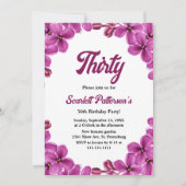 Elegante Paarse Orchidee Rozen Bloemen 30ste Verja Kaart (Voorkant)