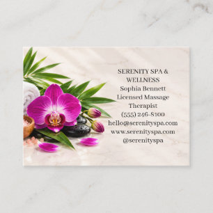 Elegante Paarse Orchidee Spa Visitekaartje