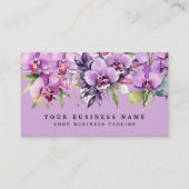 Elegante Paarse Orchideeën Bloemen Bloemen Visitekaartje (Voorkant)
