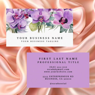 Elegante Paarse Orchideeën Bloemen Bloemstuk Visitekaartje