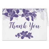 Elegante Paarse Orchideeën Bloemen Dank u kaart (Voorkant Horizontaal)