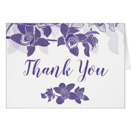 Elegante Paarse Orchideeën Bloemen Dank u kaart