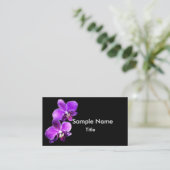 Elegante paarse orchideeën bloemenfotografie visitekaartje (Staand voorkant)