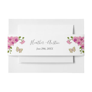 Elegante Paarse Orchideeën Bohemian bruiloft Uitnodigingen Wikkel