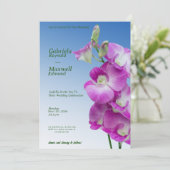 Elegante Paarse Orchideeën bruiloft Kaart (Staand voorkant)