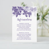 Elegante Paarse Orchideeën Trouwinformatie Kaarten (Staand voorkant)