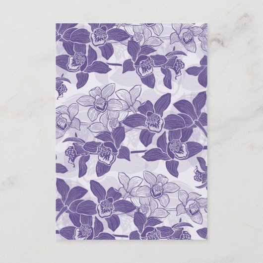 Elegante Paarse Orchideeën Trouwinformatie Kaarten (Achterkant)
