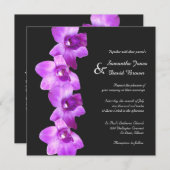 Elegante paarse orchideeën trouwkaart kaart (Voorkant / Achterkant)
