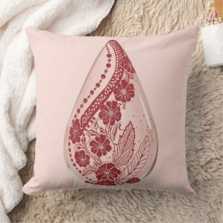 Elegante Paarse Paisley Bloemendruppel Roze Roze Kussen