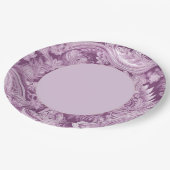 Elegante Paarse Paisley Border Papieren Bordje (Gekanteld)