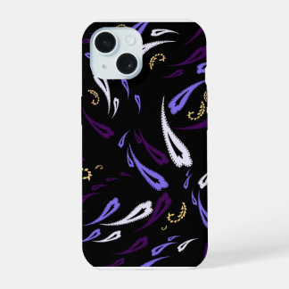 Elegante paarse paisley patroon telefoonhoes iPhone 15 case