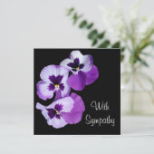 Elegante paarse pansy bloemkunst lila sympathie kaart (Staand voorkant)