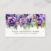 Elegante Paarse Pansy Flowers Visitekaartjes (Voorkant)