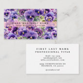 Elegante Paarse Pansy Flowers Visitekaartjes (Voorkant / Achterkant)