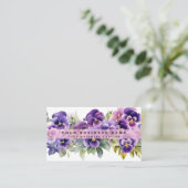 Elegante Paarse Pansy Flowers Visitekaartjes (Staand voorkant)