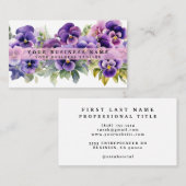 Elegante Paarse Pansy Flowers Visitekaartjes (Voorkant / Achterkant)
