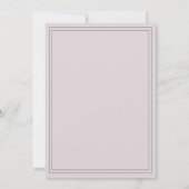 Elegante paarse pastel huwelijksuitnodiging kaart (Achterkant)