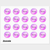 Elegante paarse pastel roze ombre monogram naam  ronde sticker (Vel)