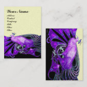 ELEGANTE PAARSE PAUW Zwart Parelmoer Visitekaartje (Voorkant / Achterkant)