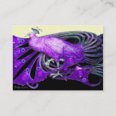ELEGANTE PAARSE PAUW Zwart Parelmoer Visitekaartje (Achterkant)