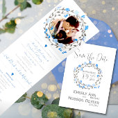 Elegante Paarse Pioen Bloemige Trouw  Drieluik Uitnodiging