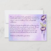 Elegante paarse pioenrozen lila blauwe regen dank  bedankkaart (Achterkant)