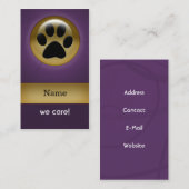 Elegante paarse pootafdruk Visitekaartjes voor die (Voorkant / Achterkant)