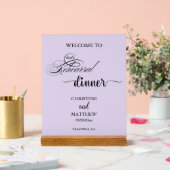 Elegante paarse proefhuwelijksdiner welkom acryl bord (Huwelijk)